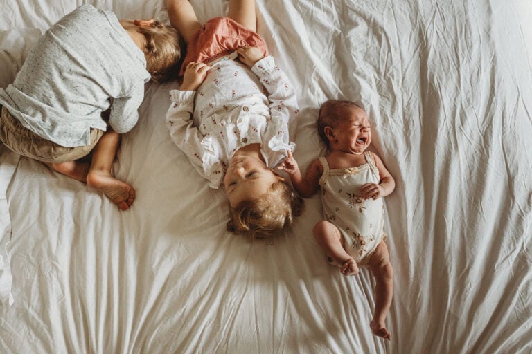 Newborn baby plus twins under two