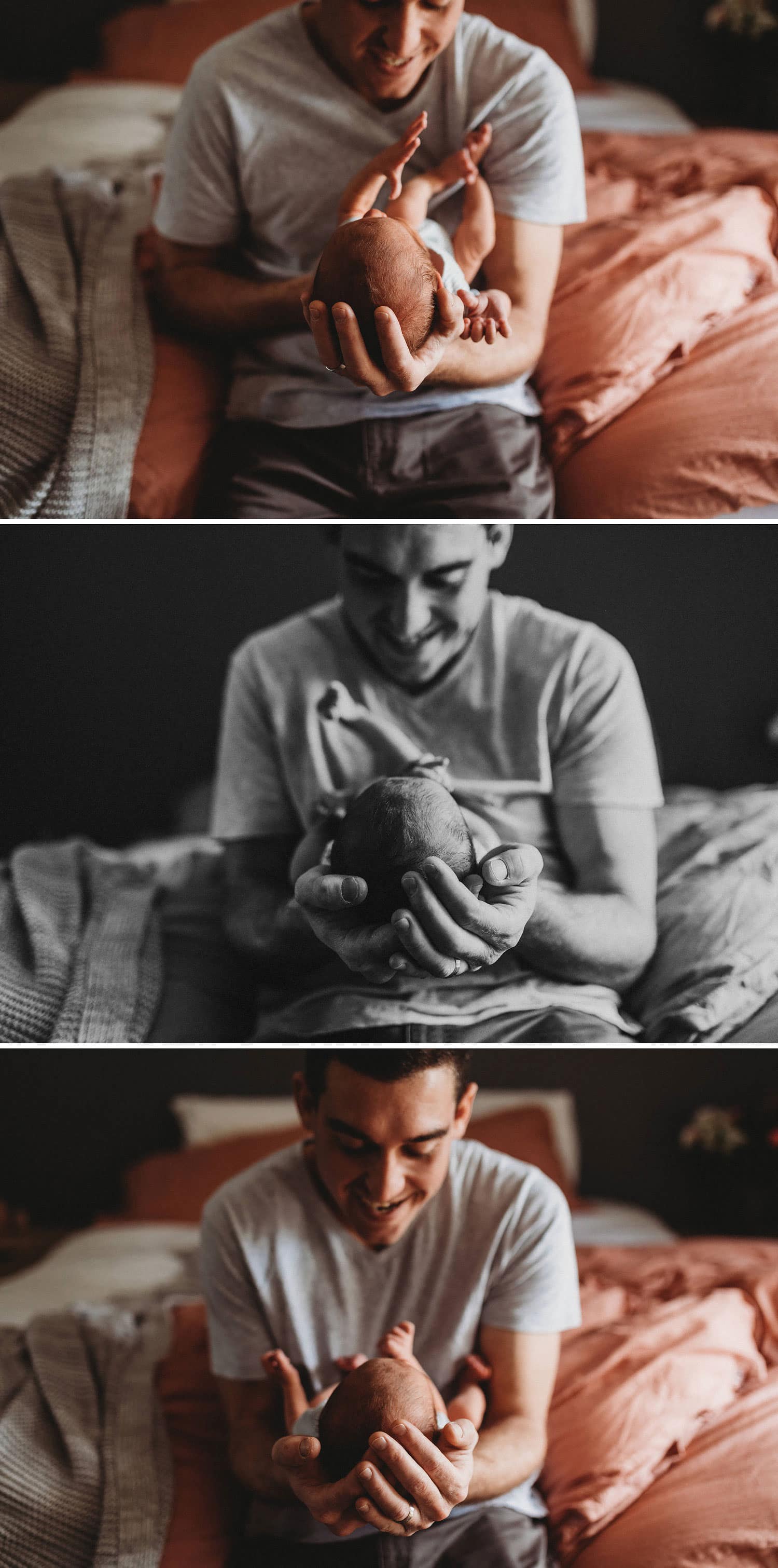 Sutherland Shire Newborn Photography dad with newborn baby